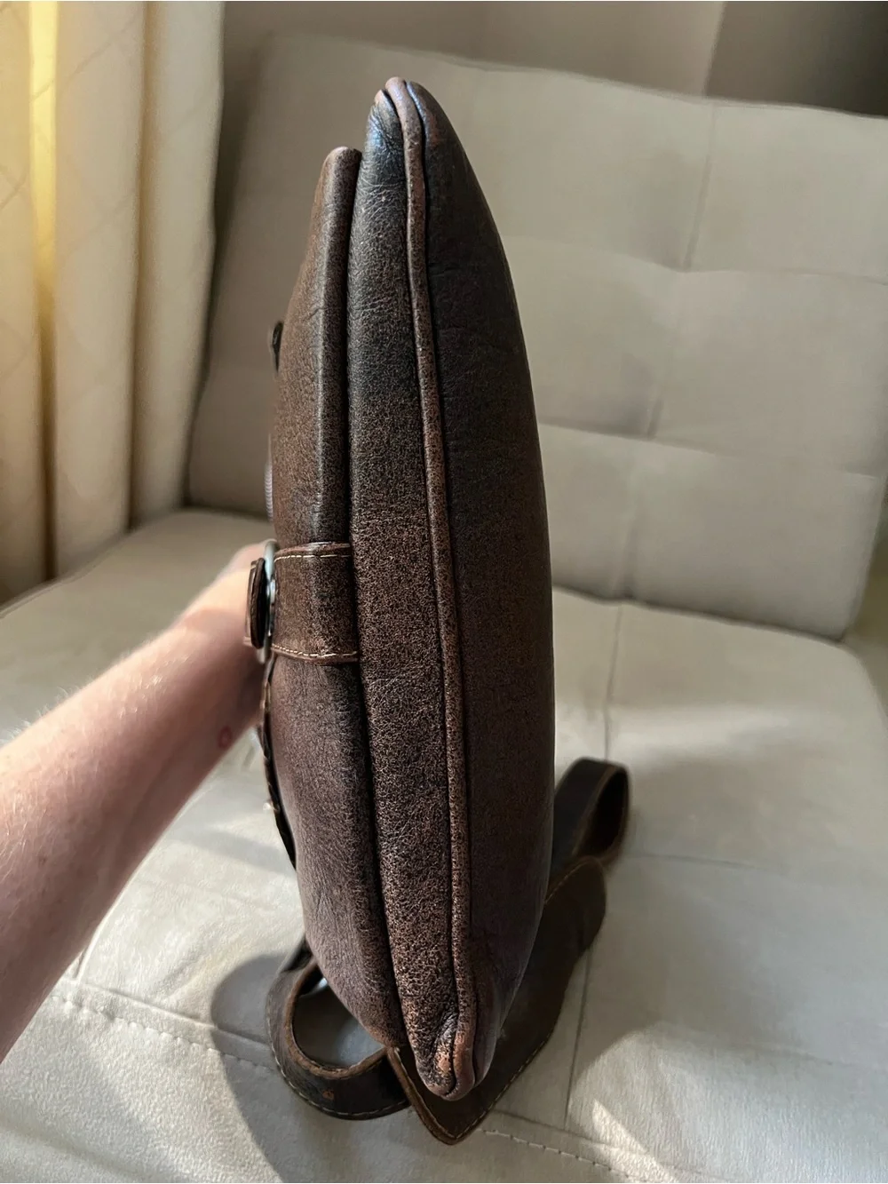 JL Saldivar Vintage Smooth Brown Leather Crossbody Utility Messenger Unisex